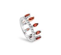 Clogau Celebration Crown Silver and Red Garnet Ring - K CLG-2043/K