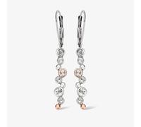 Clogau Celebration Silver 9ct Rose Gold Topaz Circle Dropper Earrings 3SME2