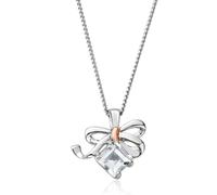Clogau Christmas Bow Pendant & Chain Sterling Silver 9ct Gold