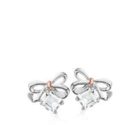 Clogau Christmas Bow Stud Earrings Sterling Silver 9ct Gold STERLING SILVER & 9CT ROSE GOLD
