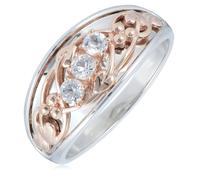 Clogau Exclusive Trilogy Tree of Life White Topaz Ring Sterling Silver STERLING SILVER AND 9CT GOLD SIZE J