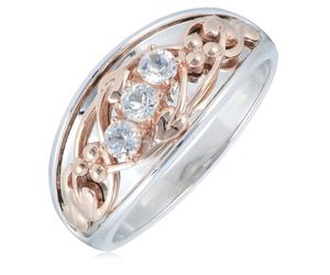 Clogau Exclusive Trilogy Tree of Life White Topaz Ring Sterling Silver STERLING SILVER AND 9CT GOLD SIZE J