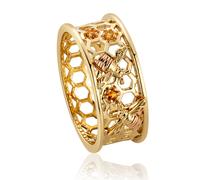 Clogau Honey Bee 9ct Yellow Gold Honeycomb Ring D - S CLG-1821/S