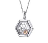 Clogau Honey Bee Sterling Silver Citrine Inner Charm Necklace - Silver CLG-1001