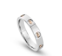 Clogau Insignia Band Ring Silver & 9ct Rose Gold SILVER & 9CT ROSE GOLD SIZE K