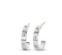 Clogau Insignia Slim Hoop Earrings Silver & 9ct Rose Gold SILVER & 9CT ROSE GOLD