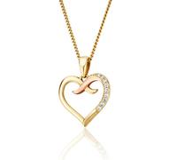 Clogau Kiss 9ct Gold Diamond Heart Pendant