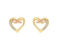 Clogau Kiss 9ct Gold Diamond Heart Stud Earrings CLG-1440