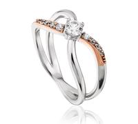 Clogau Kiss 9ct Rose Gold Sterling Silver Ring - J