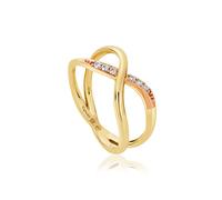 Clogau Kiss Diamond 9ct Yellow Gold Crossover Ring - N CLG-1498/N