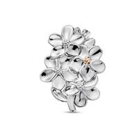 Clogau Nature Wonder Sterling Silver Forget Me Not Brooch STERLING SILVER AND 9CT ROSE GOLD