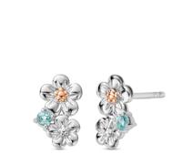 Clogau Nature's Wonder Forget Me Not Earrings with Swiss Blue Topaz STERLING SILVER & 9CT ROSE GOLD