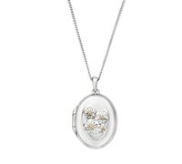Clogau Nature's Wonder Sterling Silver Forget-Me-Not Locket STERLING SILVER AND 9CT ROSE GOLD