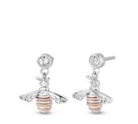 Clogau Nature's Wonder Sterling Silver Honey Bee Drop Earrings Topaz STERLING SILVER AND 9CT ROSE GOLD ONE SIZE