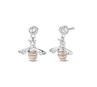 Clogau Nature's Wonder Sterling Silver Honey Bee Drop Earrings with Topaz CLG-2095