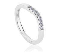 Clogau Past Present Future 18ct White Gold 0.14ct Diamond Wedding Ring - P CLG-1919/P
