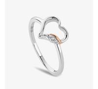 Clogau Past Present Future Silver White Topaz Heart Ring 3SPPF0801-P