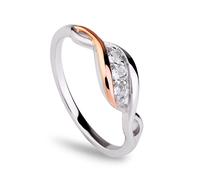 Clogau Past Present Future Sterling Silver Ring with Topaz STERLING SILVER SIZE J