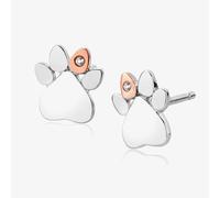 Clogau Paw Print White Topaz Stud Earrings 3SPWP0616