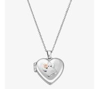 Clogau Paw Prints Heart White Topaz Locket 3SPWP0617