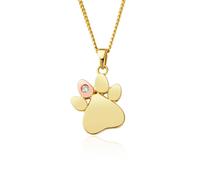 Clogau Paw Prints On My Heart 9ct Gold Diamond Necklace