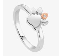 Clogau Paw Prints On My Heart Silver Stacking Ring 3SPWP0649