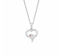 Clogau Paw Prints Sterling Silver Heart Pendant with Topaz