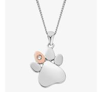 Clogau Paw Prints White Topaz Necklace 3SPWP0225