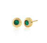 Clogau Reflections Of Padarn 9ct Gold Malachite Stud Earrings CLG-1927
