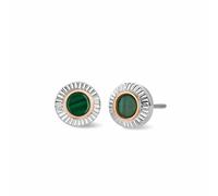 Clogau Reflections of Padarn Sterling Silver Malachite Circular Stud Earrings CLG-2004