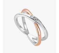 Clogau Ripples Cross Over White Topaz Ring 3SRPP0209/L