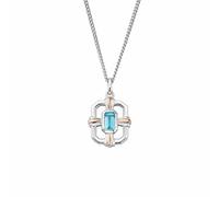 Clogau Lovers Gates London Blue Topaz Pendant Necklace Sterling Silver