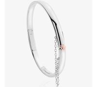 Clogau Silver 9ct Rose Gold Cariad Heart Bangle 3SCBG