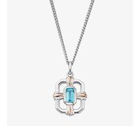 Clogau Lovers Gates London Blue Topaz Pendant Necklace Sterling Silver
