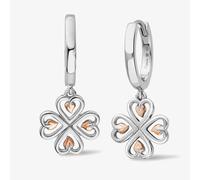 Clogau Silver & 9ct Rose Gold Tree Of Life Heart Dropper Earrings 3STOL0739