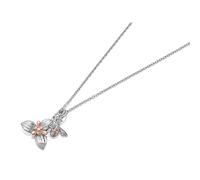 Clogau Silver And 9ct Rose Gold Bee And Orchid Necklace - R48116