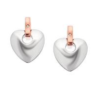 Clogau Silver And 9ct Rose Gold Cariad Diamond Heart Earrings - G4418