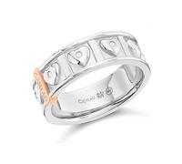 Clogau Silver And 9ct Rose Gold Cariad Ring - R48185