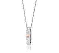 Clogau Silver And 9ct Rose Gold Cariad Sparkle White Topaz Necklace - R48203