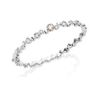 Clogau Silver And 9ct Rose Gold Celebration White Topaz Bangle - G4460