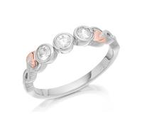 Clogau Silver And 9ct Rose Gold Cubic Zirconia Ring - R48121