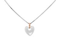 Clogau Silver And 9ct Rose Gold Diamond Cariad Heart Necklace - R4880