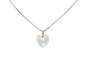 Clogau Silver And 9ct Rose Gold Diamond Cariad Heart Necklace - R4880