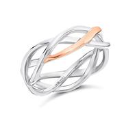 Clogau Silver And 9ct Rose Gold Eternal Love Weave Ring - R48171