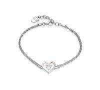 Clogau Silver And 9ct Rose Gold Kiss Heart Bracelet - G44177