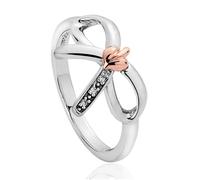 Clogau Silver And 9ct Rose Gold Tree Of Life Bow Ring - Size M Only - Z99827