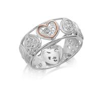Clogau Silver And 9ct Rose Gold Tree Of Life One Diamond Ring - R4882