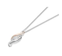 Clogau Silver And 9ct Rose Gold Trilogy Necklace - R4898
