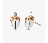 Clogau Sterling Silver & Rose Gold Royal Oak Leaf Acorn Stud Earrings 3SOAK902