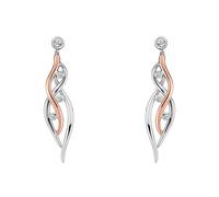 Clogau Swallow Falls Sterling Silver 9ct Rose Gold Drop Earrings